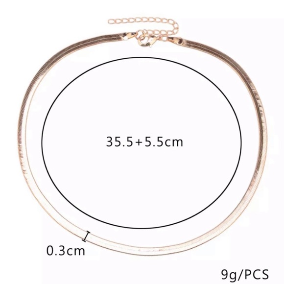 NEW NECKLACE 18K GOLD HERRINGBONE CHAIN NECKLACE - Picture 6 of 6